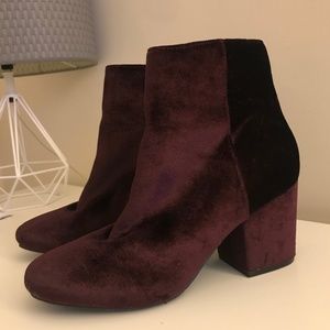 Purple Velvet Booties